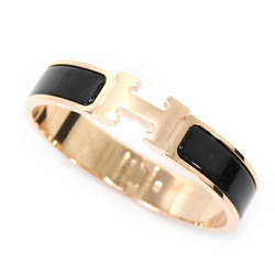 Hermes Bracelet Bangle H Click Clack PM Pink Gold Plated Black Enamel Women's HERMES BB3421