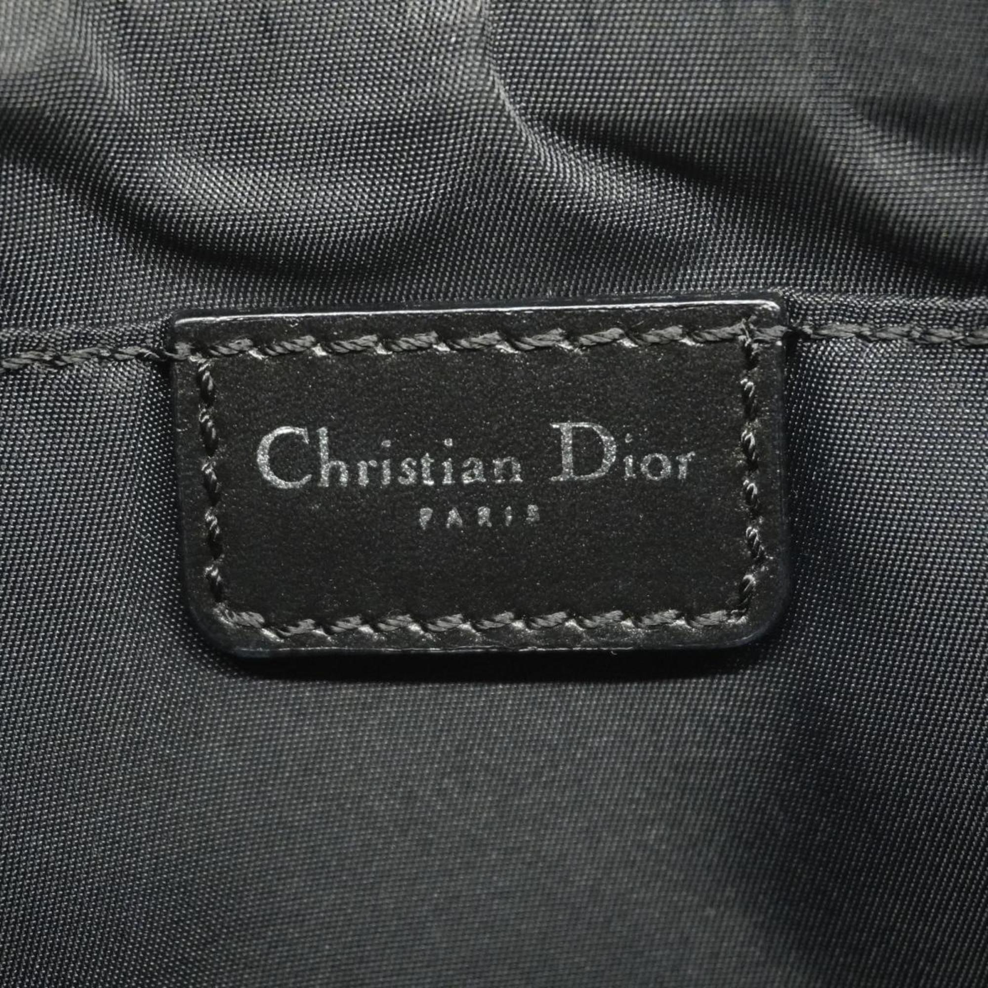 Christian Dior Shoulder Bag Trotter Canvas Black Women's