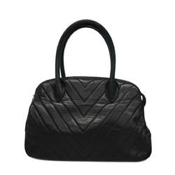 Chanel handbag V-stitch lambskin black ladies