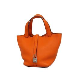 Hermes Handbag Picotin Lock PM Taurillon Clemence Orange Women's