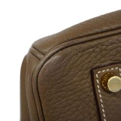 Hermes handbag Birkin 35 A stamp Taurillon Clemence Etoupe for women