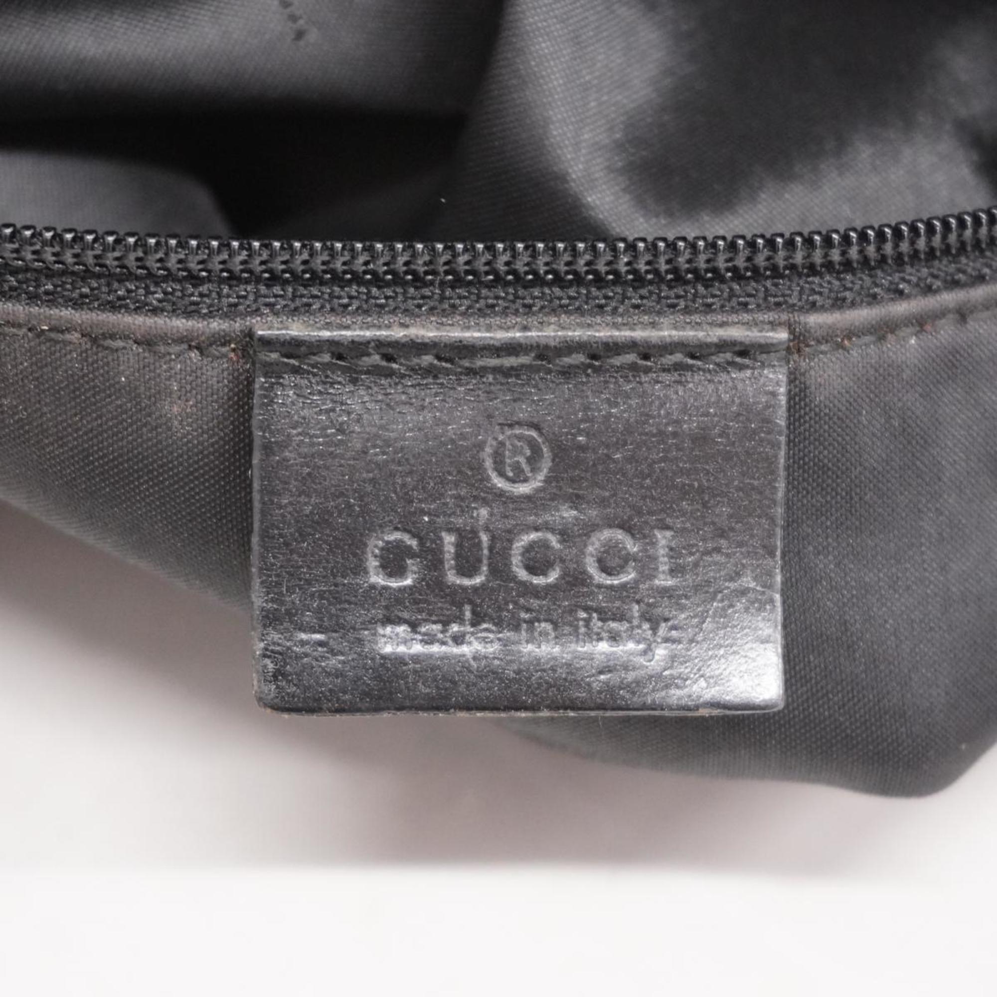 Gucci Shoulder Bag GG Canvas 001 3812 Leather Black Women's