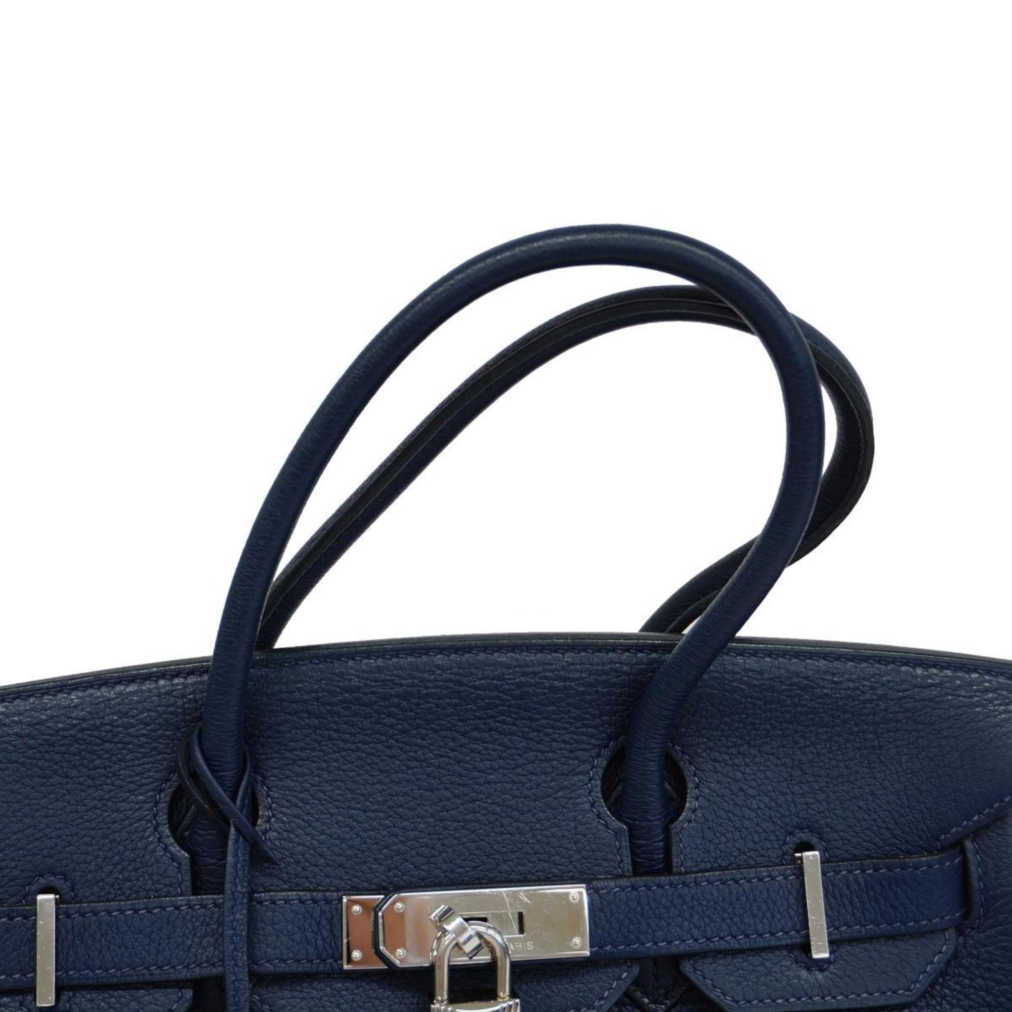 Hermes handbag Birkin 30 Verso K stamp Togo Blue indigo sapphire Ladies