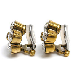 GUCCI Gucci Aged Gold Finish Metal Crystal Double G Earrings 645685 J1D50 8062 Women's