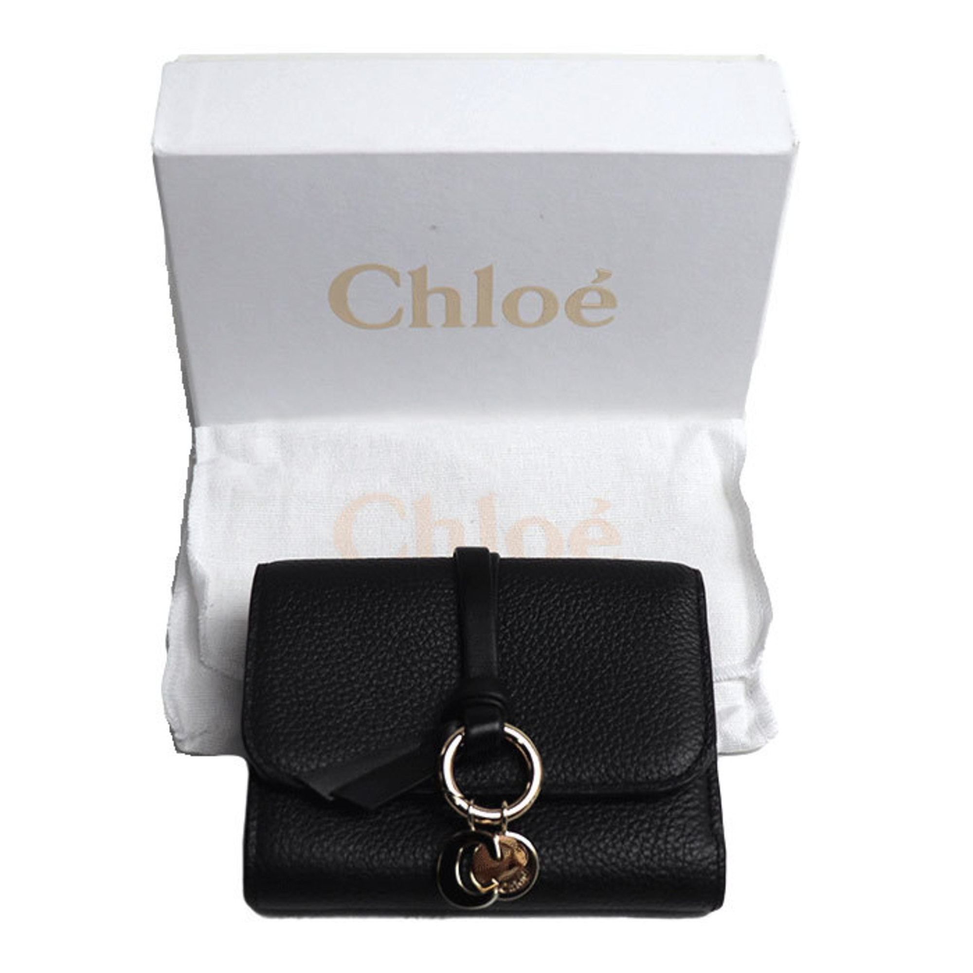 Chloé Chloe Alphabet Small Trifold Wallet Black CHC21WP945F57 001 Women's
