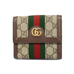 Gucci Ophidia Tri-fold Wallet 523173 Leather Brown Men's Women's
