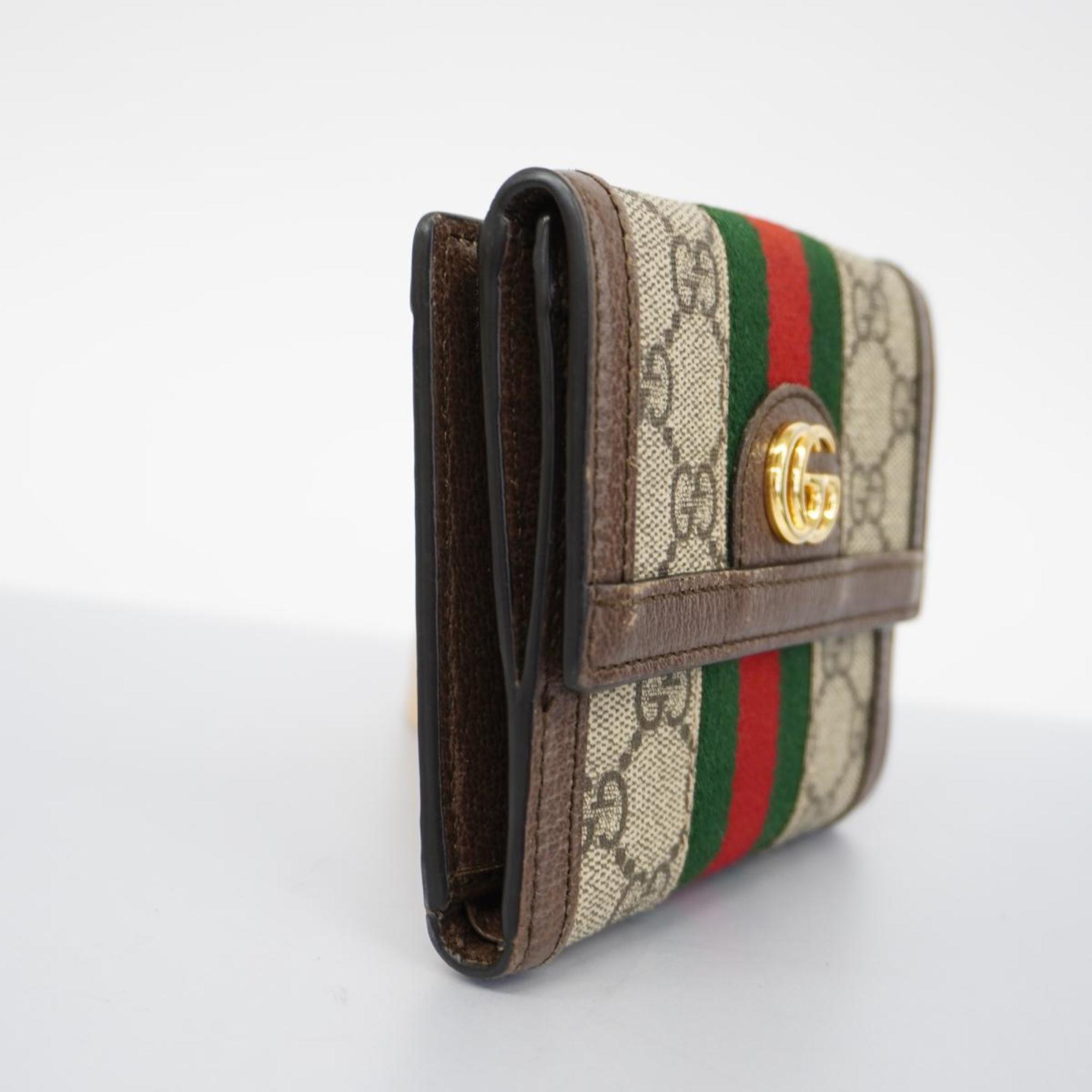 Gucci Ophidia Tri-fold Wallet 523173 Leather Brown Men's Women's