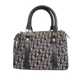 Christian Dior handbag Trotter canvas leather black ladies