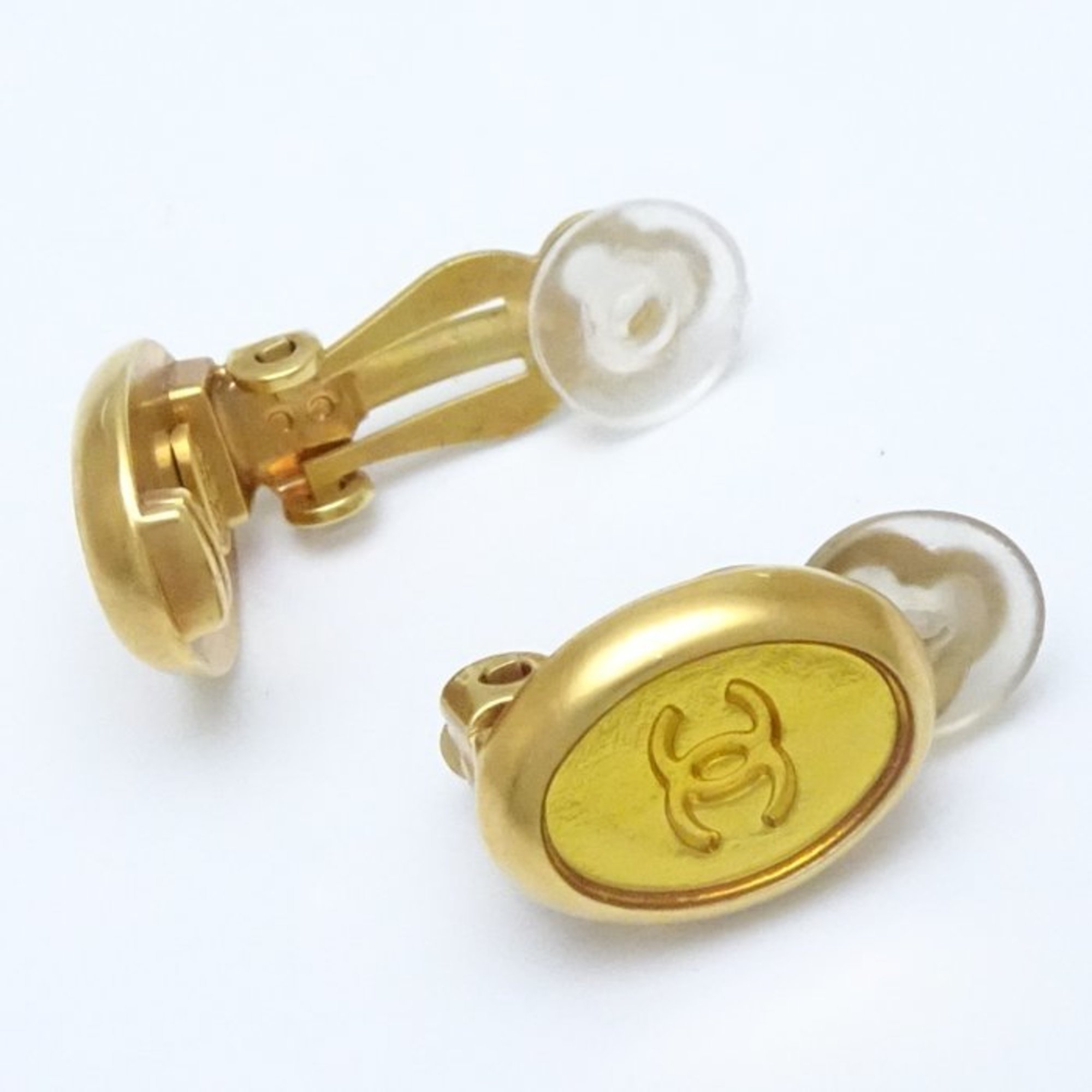 CHANEL Coco Mark Earrings 99A GP Gold Plated 291846