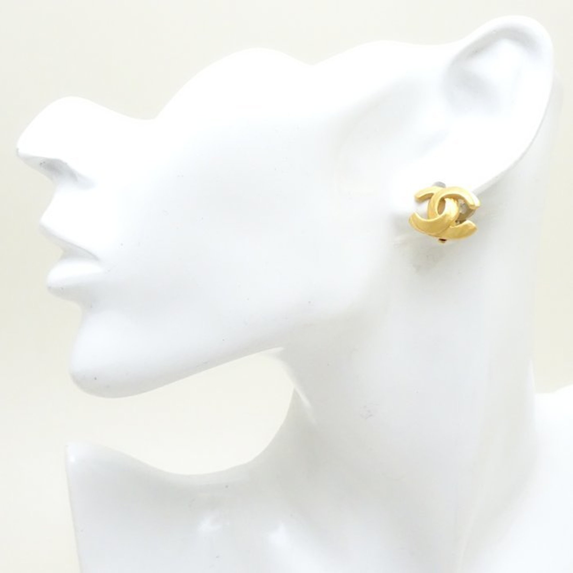 CHANEL Coco Mark Earrings 00T GP Gold Plated 291845