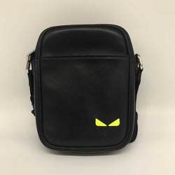 Fendi Shoulder Bag Isee 7V56 Black Neon Yellow Leather FENDI