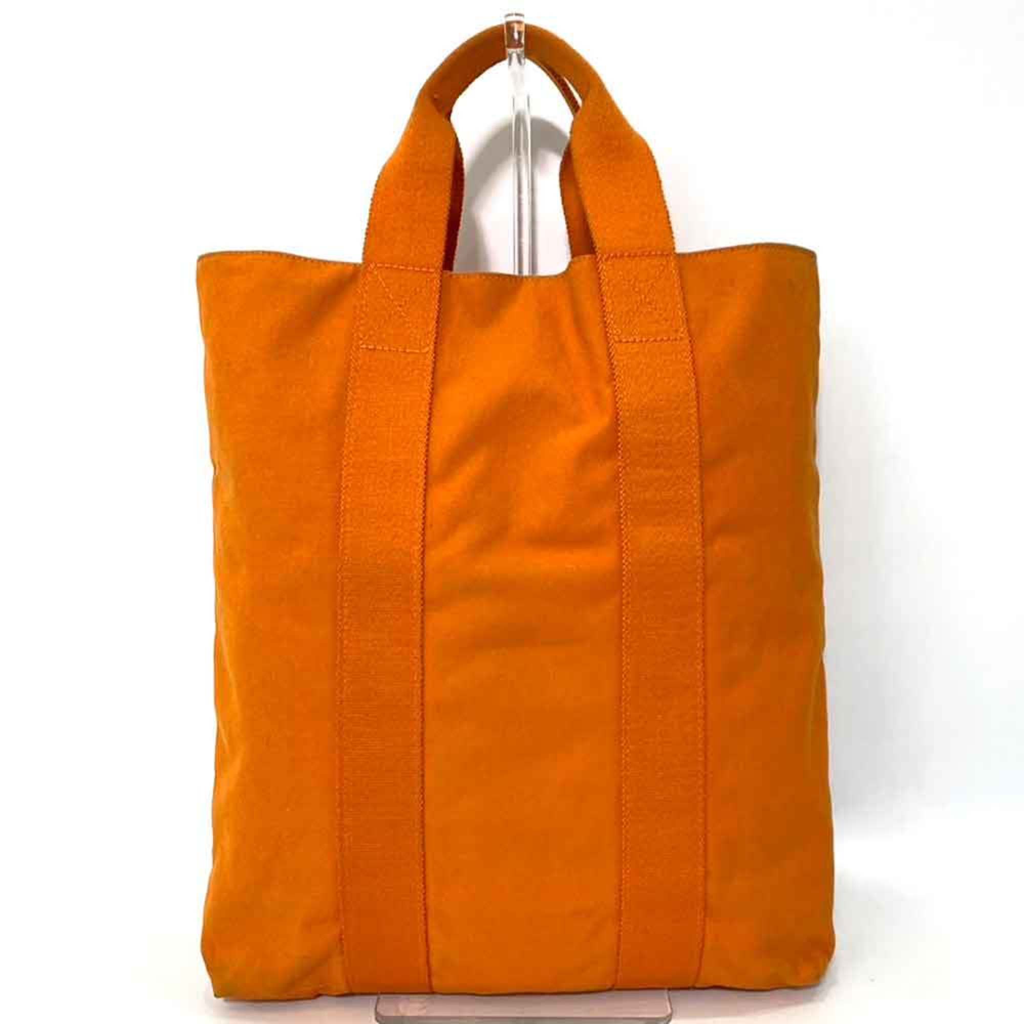 Hermes Bag French Festival Foule Tou Cabas Orange Tote Handbag Women Men Canvas HERMES