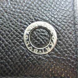 BVLGARI 6-ring key case, black leather, S