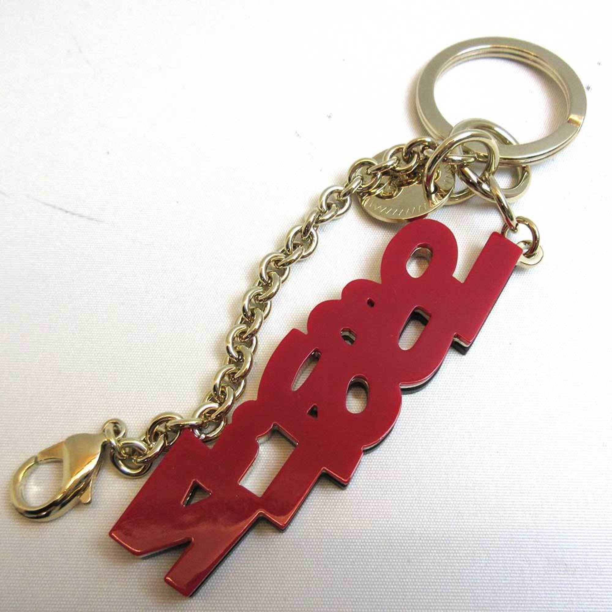 Christian Louboutin Accessories Bag Charm Key Ring Holder Red x Black Men Women Metal