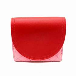Bottega Veneta Nappa Bi-fold Wallet Intrecciato Compact Red x Pink 577841 V0EKK 8929 BOTTEGA VENETA