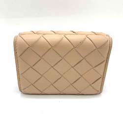 Bottega Veneta Tri-fold Wallet Intrecciato Beige Leather Compact Women's 635561 BOTTEGA VENETA