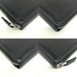 Prada Round Saffiano Leather Nero Black Long Wallet 2ML317 PRADA