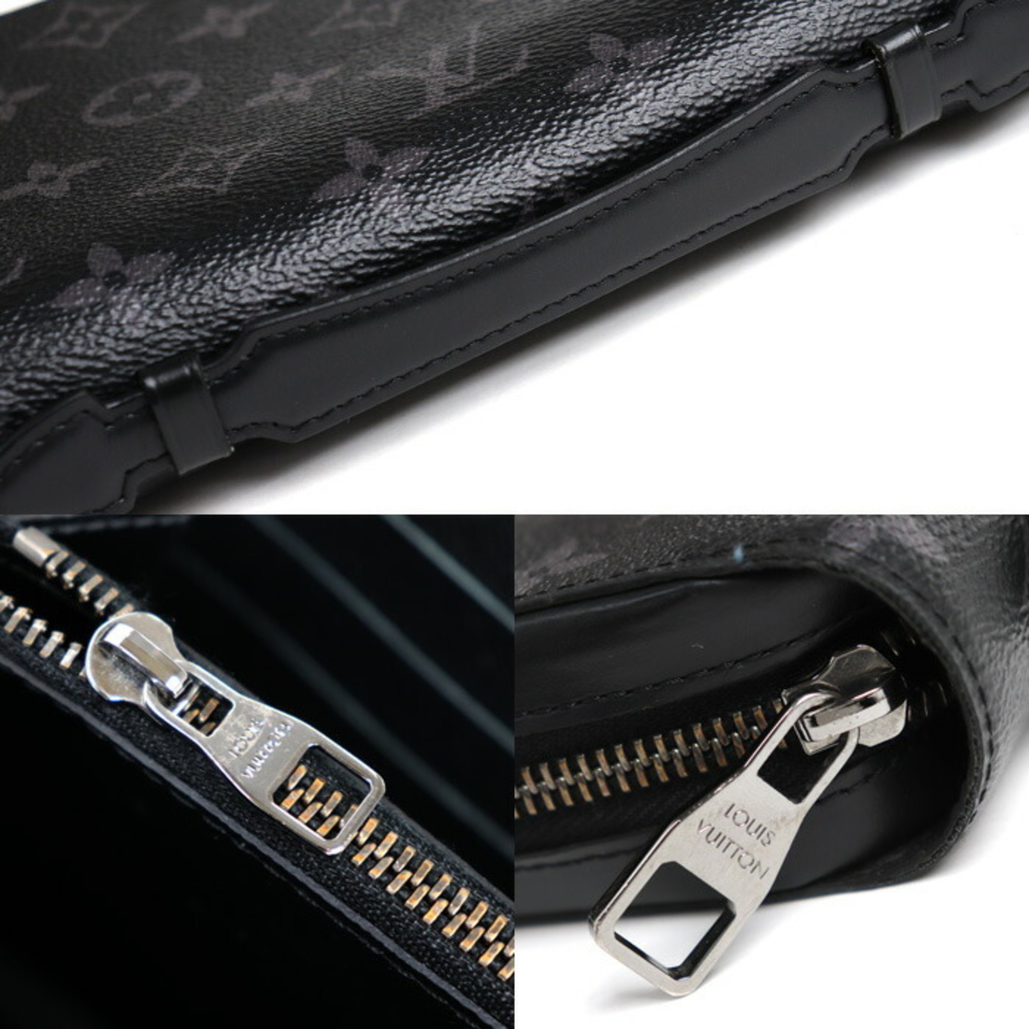 LOUIS VUITTON Louis Vuitton Zippy XL Long Wallet Round Monogram Eclipse Black M61698 Men's