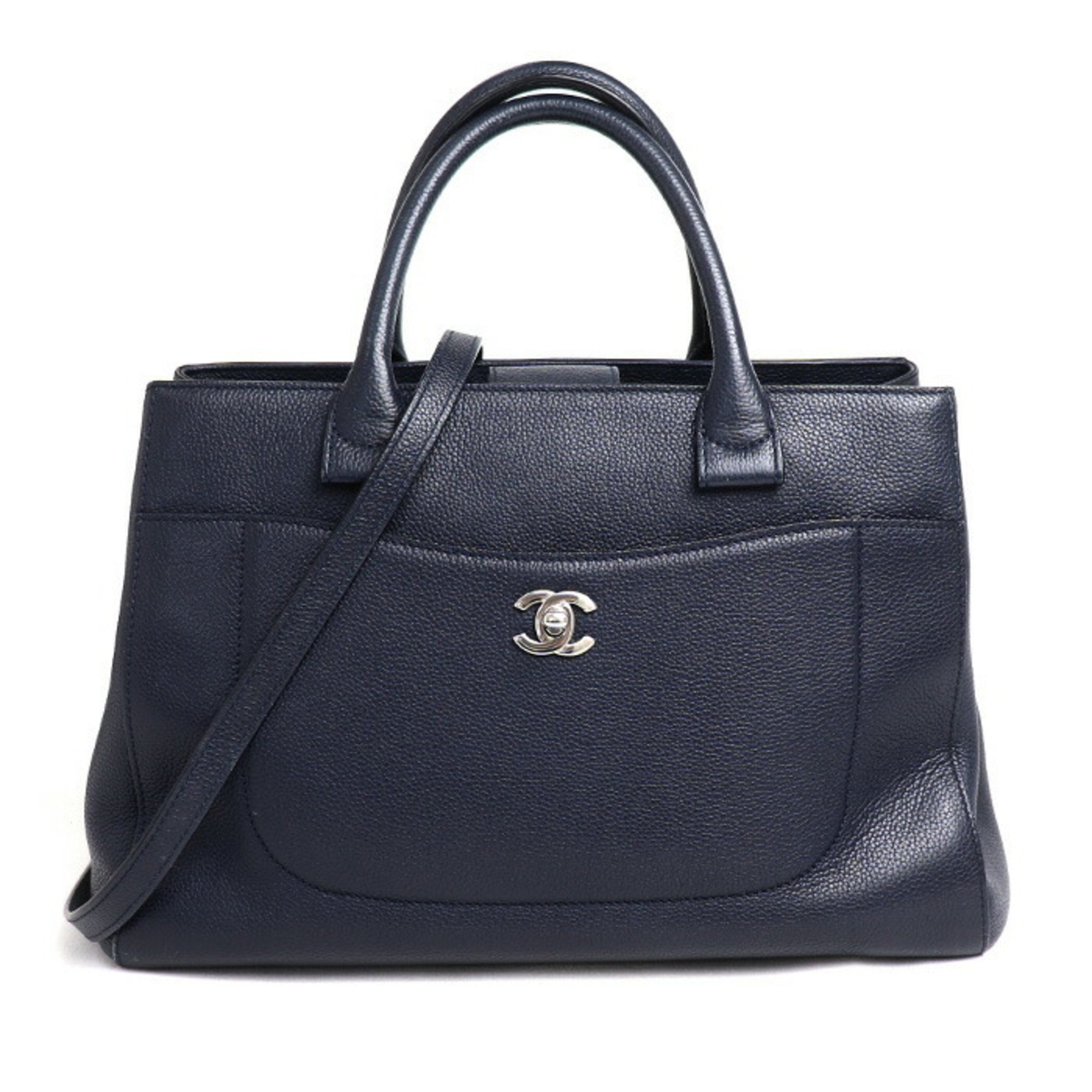 CHANEL Neo Executive Tote 2-Way Shoulder Bag Navy A69930 Women's