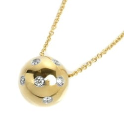 TIFFANY&Co. Tiffany K18YG Yellow Gold Pt950 Platinum Dots Ball 6P Diamond Necklace 6.2g 41cm Women's