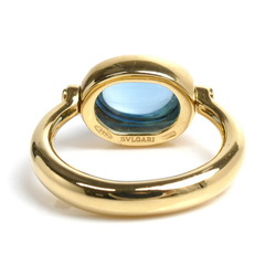 BVLGARI Bvlgari K18YG Yellow Gold Ring, Blue Topaz, 10.3g, Women's