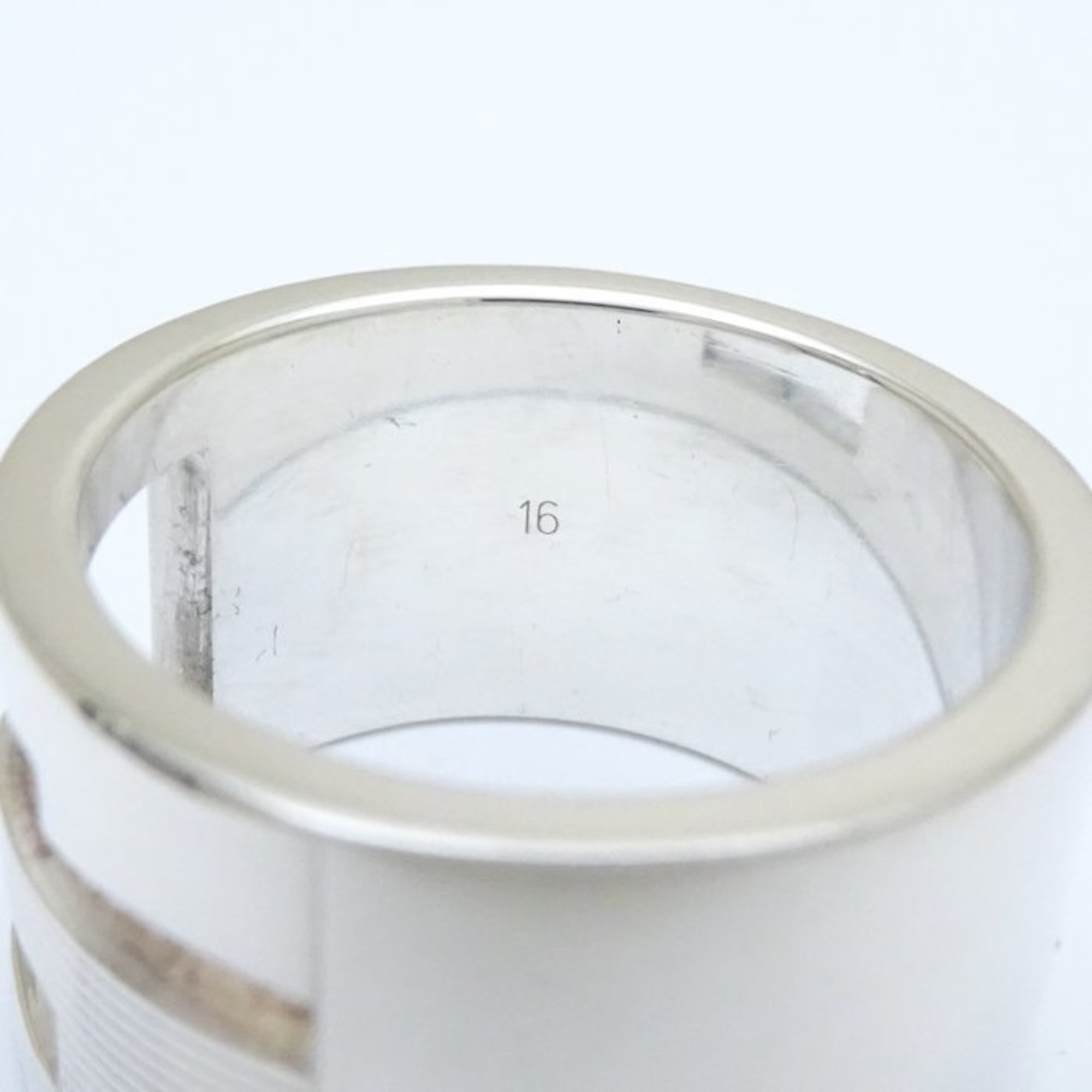 GUCCI G Ring Wide #16 Silver 925 291860
