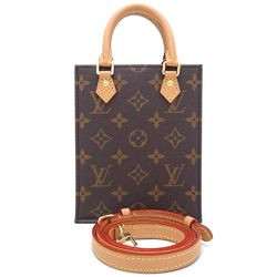 LOUIS VUITTON Louis Vuitton Monogram Petit Sac Plat M81295 2-Way Bag Brown 351269