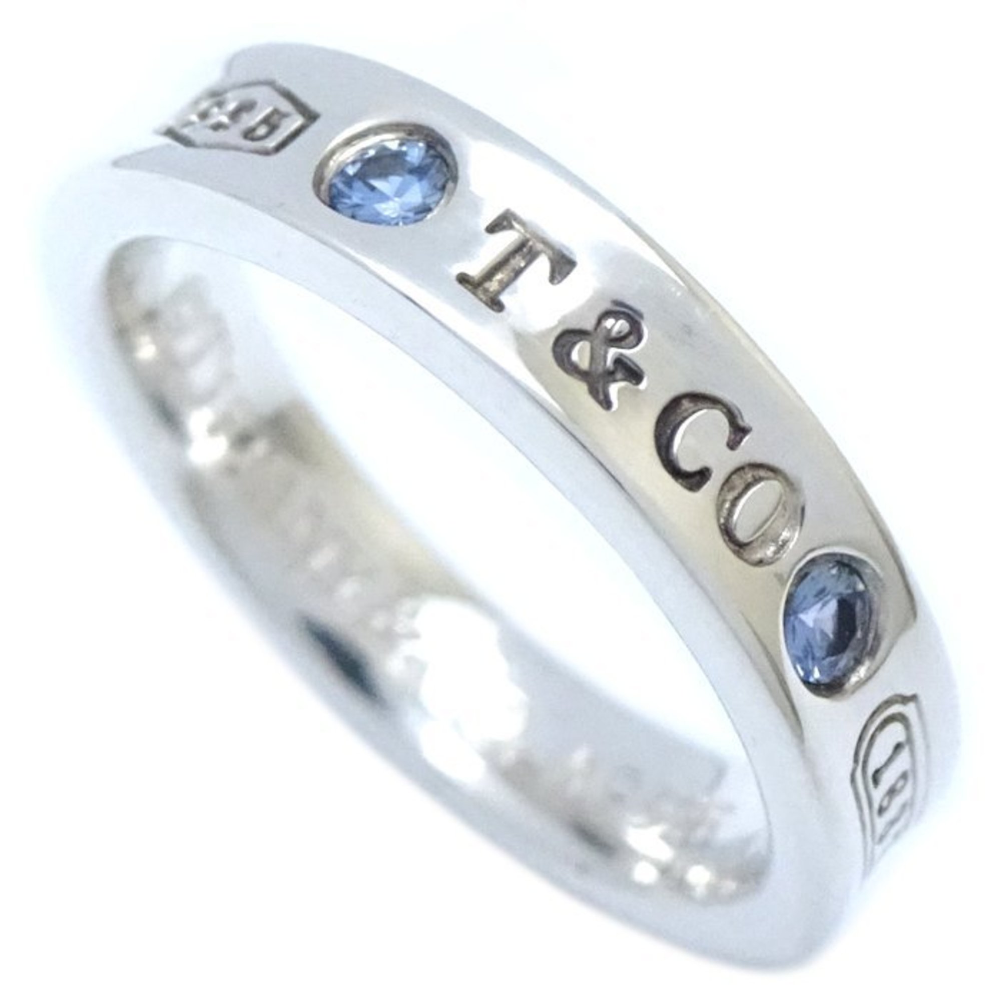 TIFFANY&Co. Tiffany 1837 Narrow Ring, Sapphire, 925 Silver, 291854