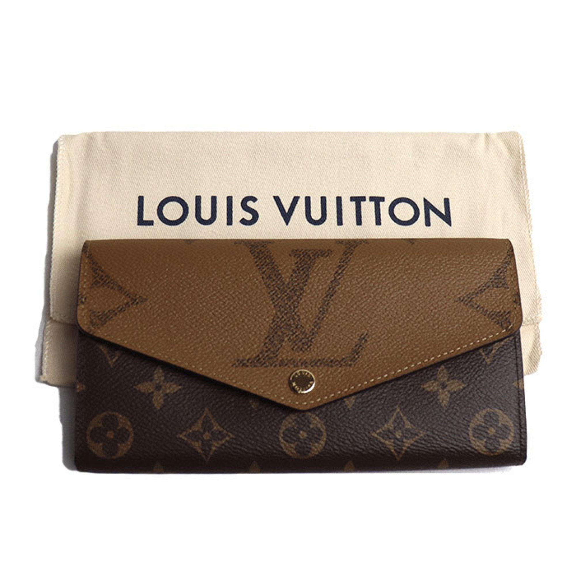 LOUIS VUITTON Louis Vuitton Portefeuille Sarah Long Wallet Monogram Giant Reverse Brown M80726 Women's