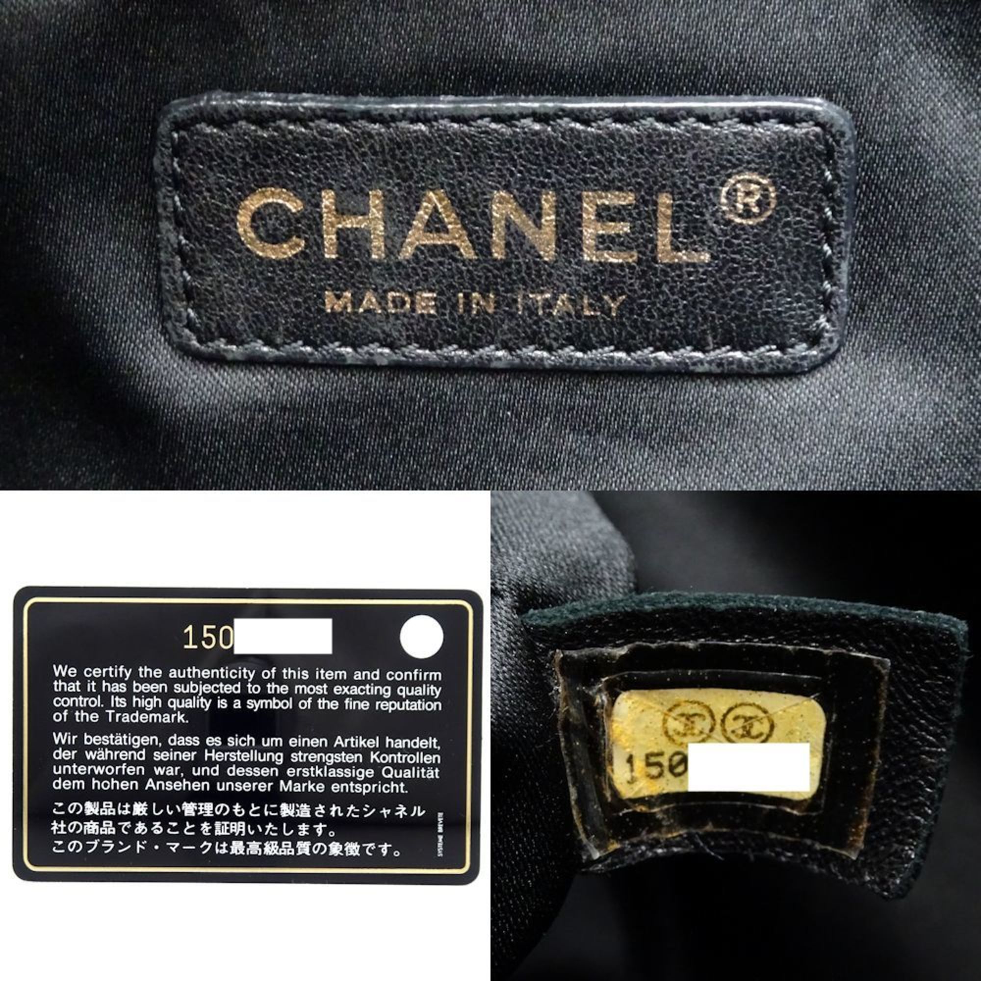 CHANEL PST Tote A50994 Shoulder Bag Caviar Skin Black 351254