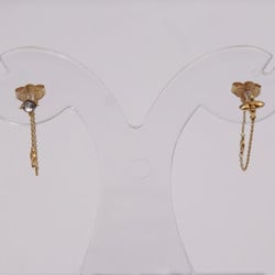 LOUIS VUITTON Louis Vuitton Boucle de Reuil Petit Earrings M00390 Metal Rhinestone Gold Monogram Flower LV Circle Ear