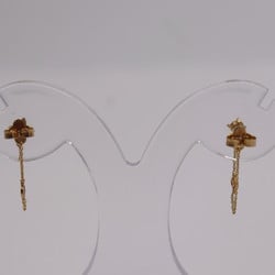 LOUIS VUITTON Louis Vuitton Boucle de Reuil Petit Earrings M00390 Metal Rhinestone Gold Monogram Flower LV Circle Ear