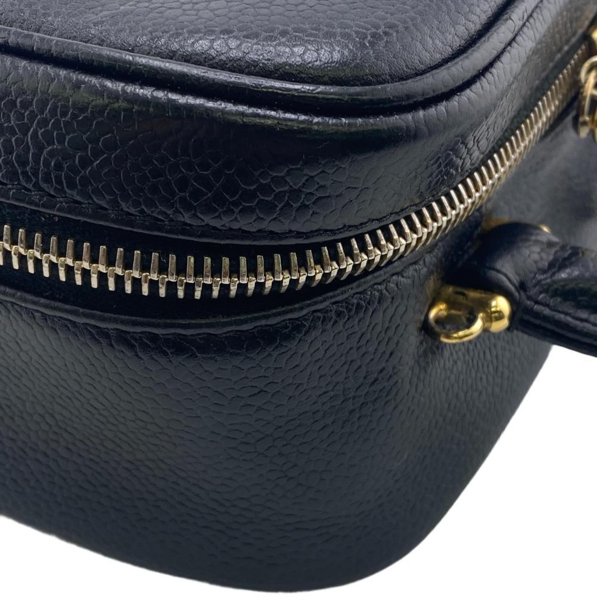 CHANEL Shoulder Bag Vanity Coco Mark Handbag Black Women's