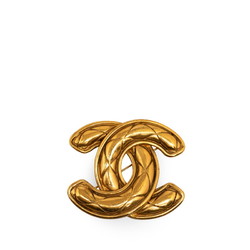 Chanel Coco Mark Large GP Deca Matelasse Brooch Gold Plated Women's CHANEL