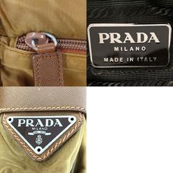 Prada Shoulder Bag Brown Nylon Women's Triangle PRADA