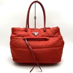 Prada Tessuto Bomber Tote Bag Handbag Red Nylon Women's Triangle PRADA
