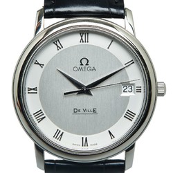 OMEGA De Ville Prestige Watch 4810.33.01 Quartz White Dial Stainless Steel Leather Men's