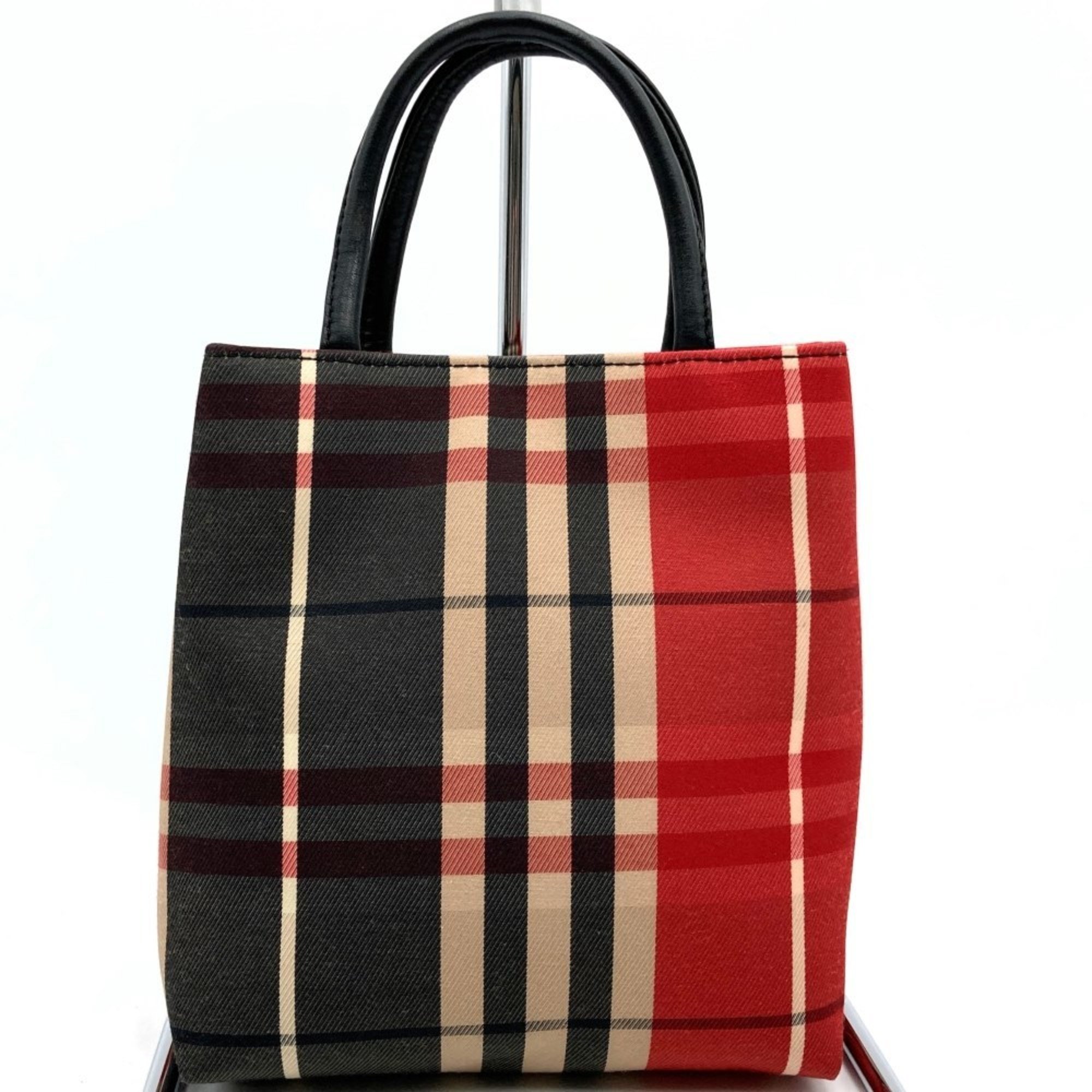 Burberry Handbag Nova Check Red x Black Canvas Women's BURBERRY