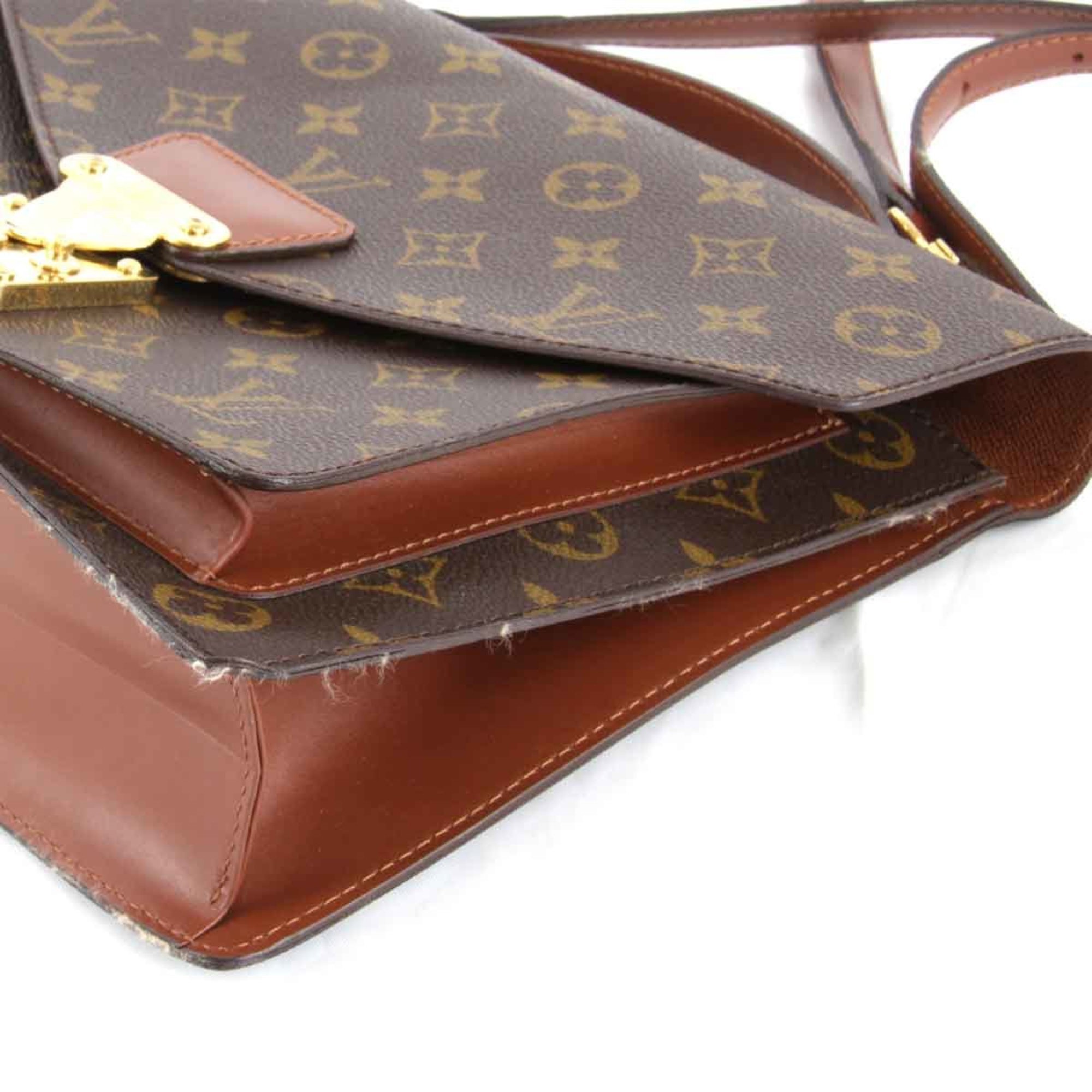 LOUIS VUITTON Monceau M51185 Shoulder Bag Monogram Canvas Brown Women's