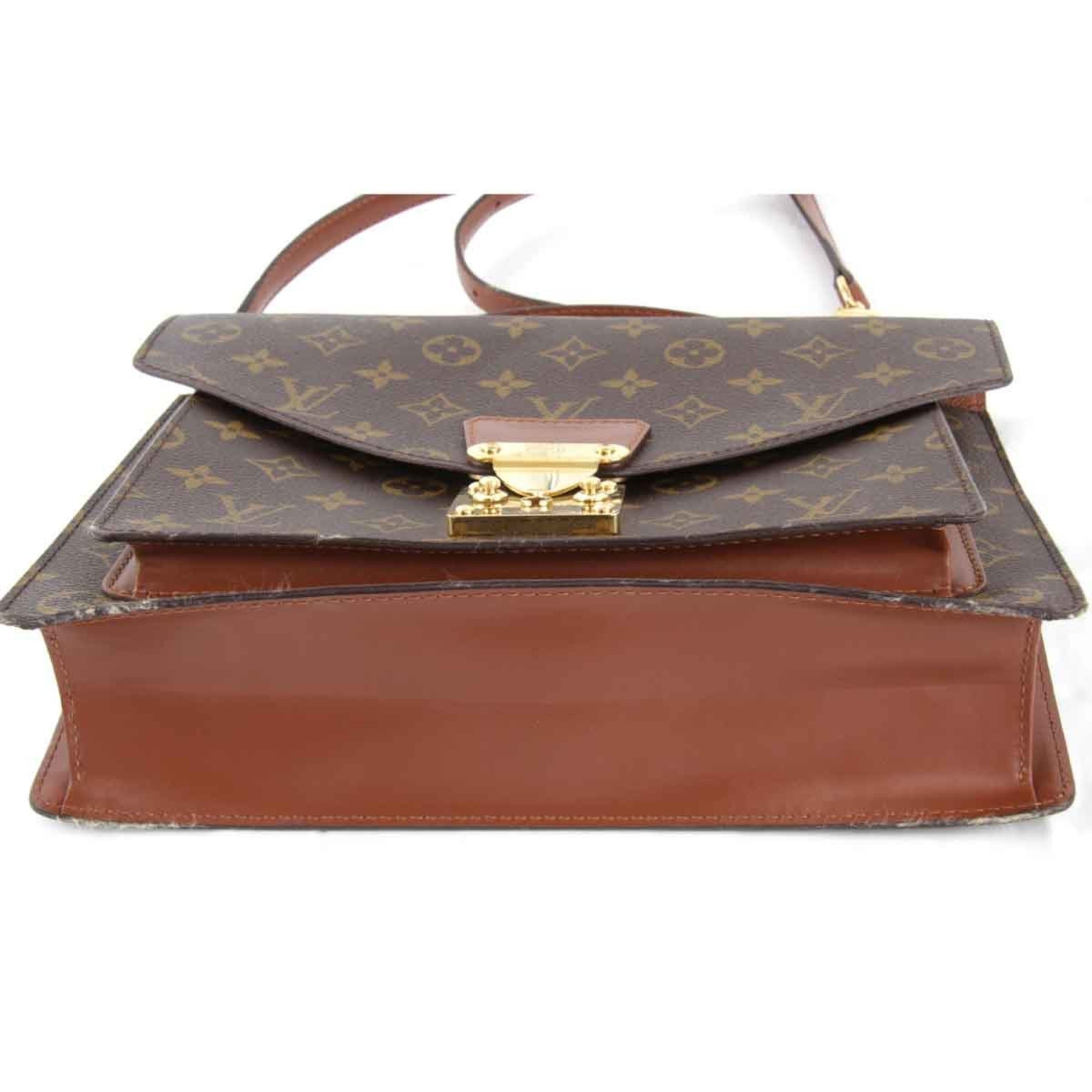 LOUIS VUITTON Monceau M51185 Shoulder Bag Monogram Canvas Brown Women's