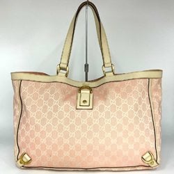 Gucci Tote Bag Handbag Abby Line Pink White GG Canvas Women's 141472 GUCCI