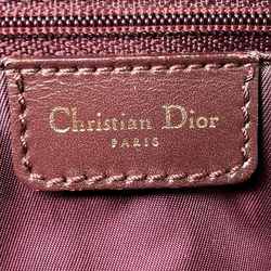 Christian Dior Shoulder Bag Handbag Tote Trotter Wine Red Bordeaux Canvas Leather Women's BOB0012