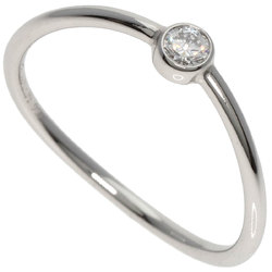 Tiffany Wave 1P Diamond Ring, Platinum PT950, Women's, TIFFANY&Co.