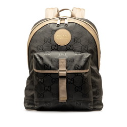 Gucci GG Nylon Off the Grid Backpack 644992 Grey Beige Leather Women's GUCCI