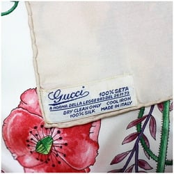 Gucci Silk Scarf Muffler Floral Pattern Cream x Beige GUCCI Women's