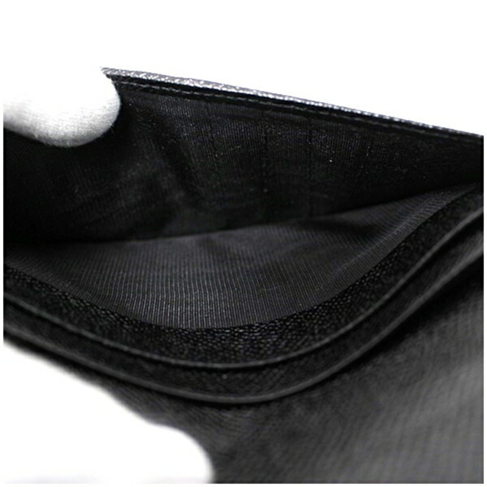 BVLGARI Bi-fold Long Wallet Black Leather