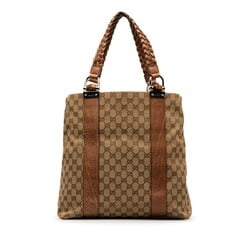 Gucci GG Canvas Bamboo Tote Bag 232946 Beige Brown Leather Women's GUCCI