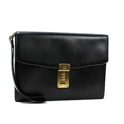 Dunhill second bag clutch dial lock leather black dunhill men's