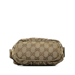 Gucci Bamboo GG Canvas Pouch 246175 Beige Leather Women's GUCCI