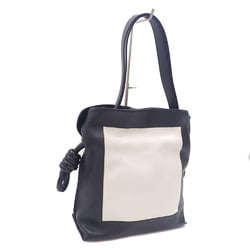 Loewe Shoulder Bag Flamenco Women's Black White Leather